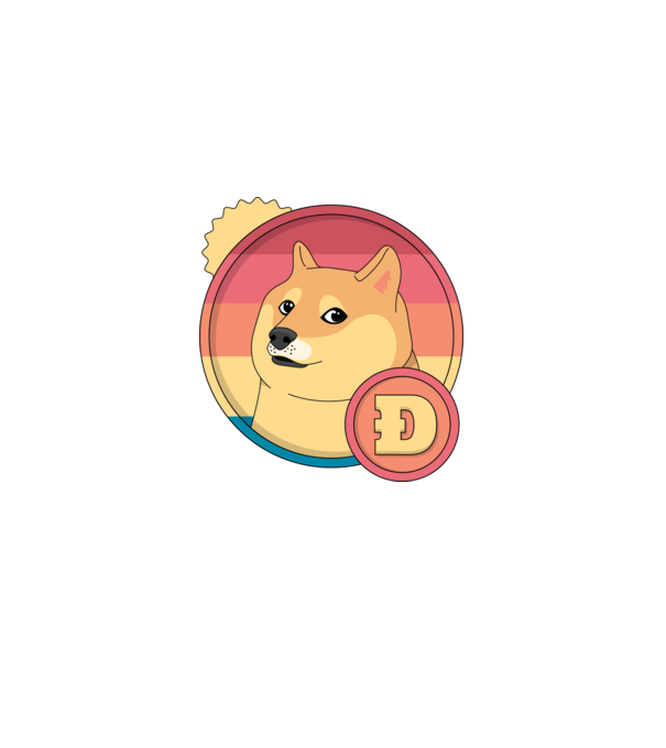 Doge Coin model mov pe tricou