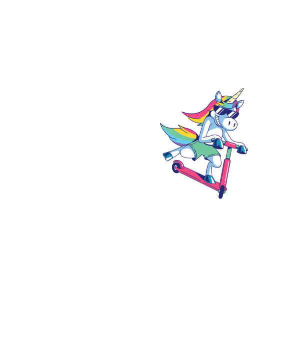 Unicorn cu trotinetă tricou amuzant model galben neon pe tricou