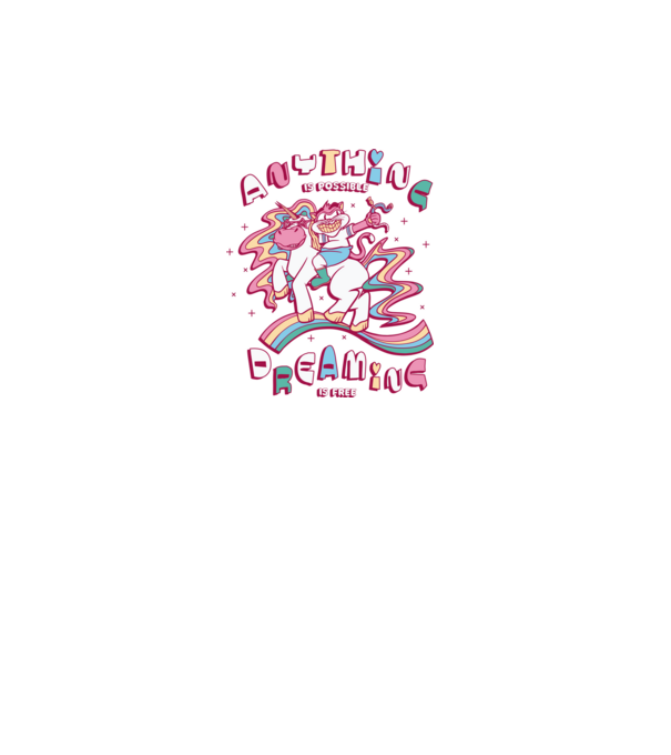 Orice este posibil Unicorn model alb pe tricou