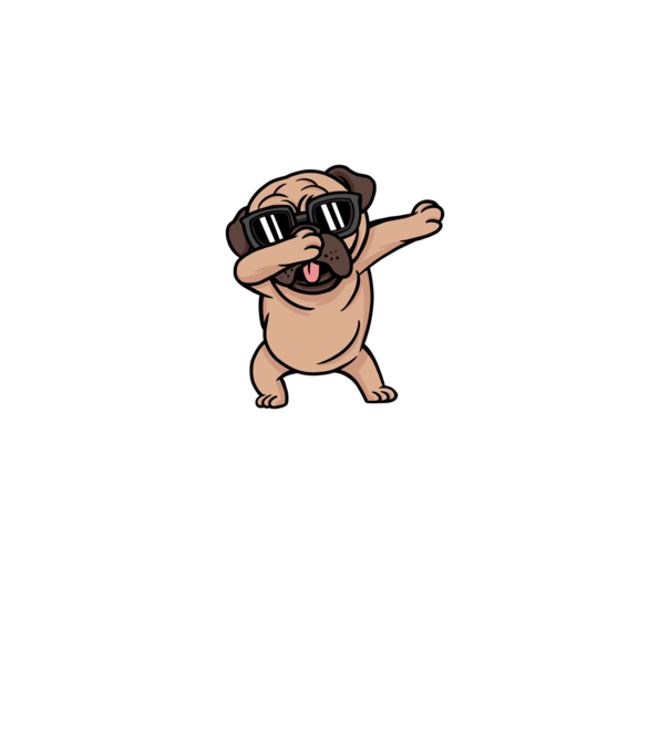 Pug DAB model gri pe tricou
