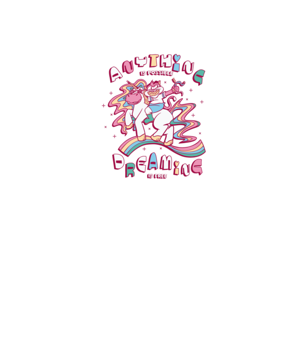Orice este posibil Unicorn model alb pe tricou