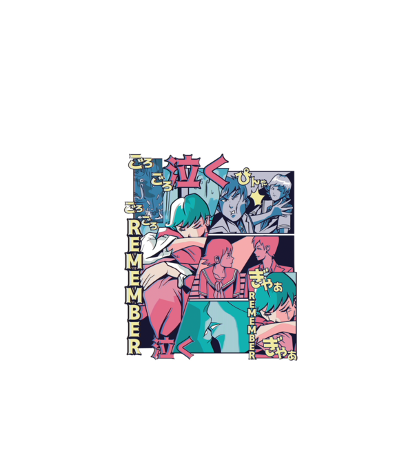 Anime Vaporwave benzi desenate model alb pe tricou