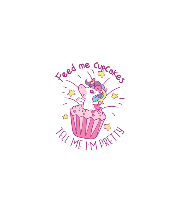 Unicorn Muffin model alb pe tricou