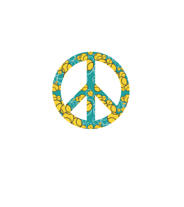 Simbol Baseball Peace model negru pe tricou
