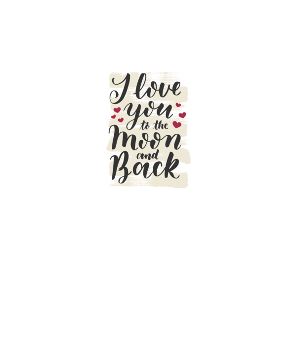 'I love you to the moon and back tricou drăguț Valentine''s Day' model alb pe tricou