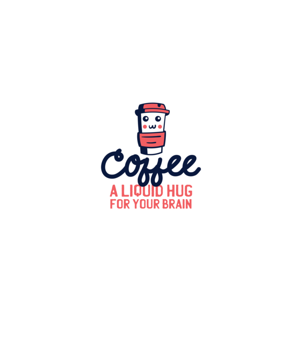 Cafea - o îmbrățișare lichidă pentru creier model turcoaz pe tricou