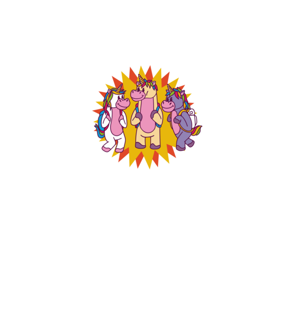 Unicorni școlari model alb pe tricou