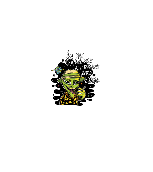 Alien drogat model gri pe tricou