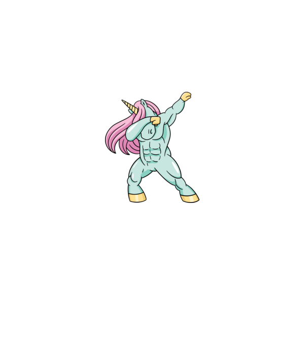 Unicorn Body Building DAB model turcoaz pe tricou