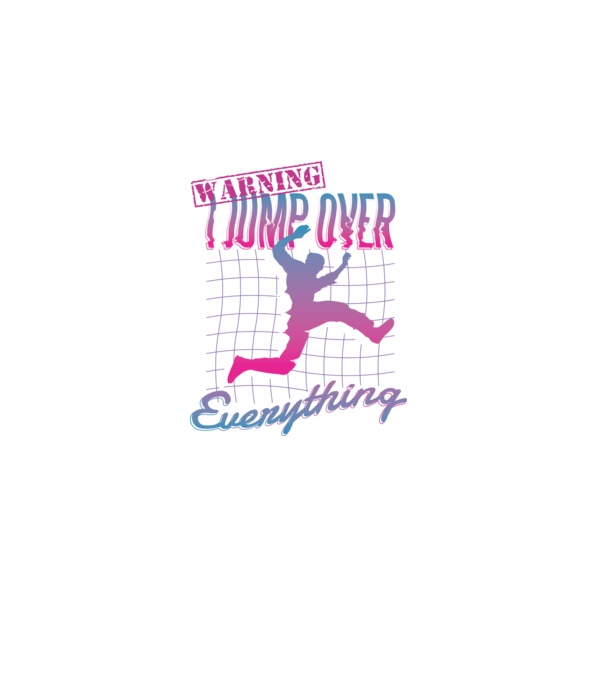 Warning I Jump over everything Parkour model negru pe tricou