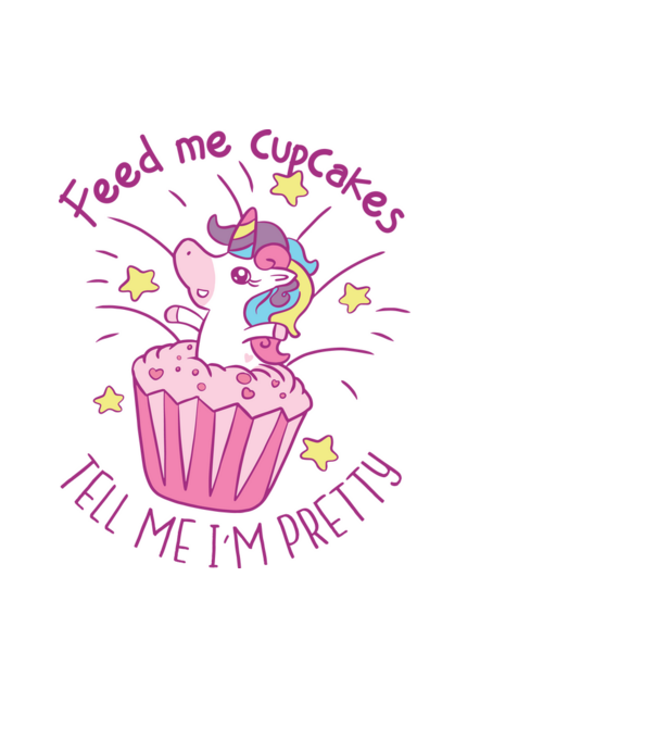 Unicorn Muffin model negru pe tricou