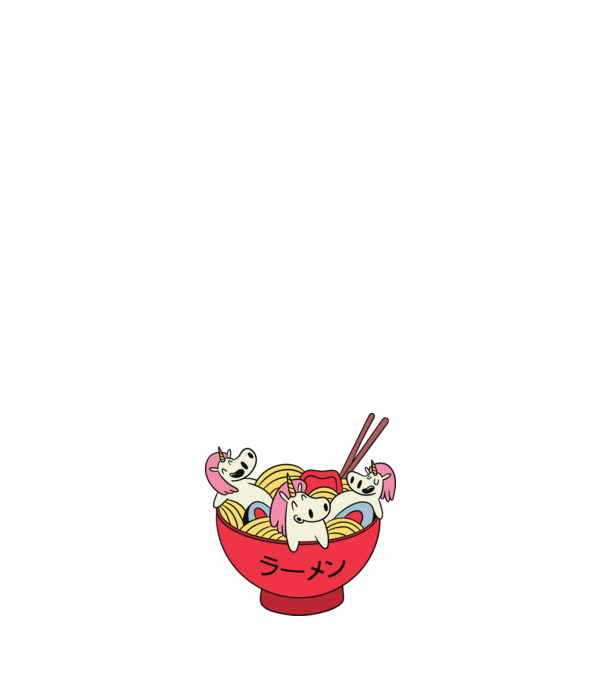 Unicorn Ramen model roz deschis pe tricou
