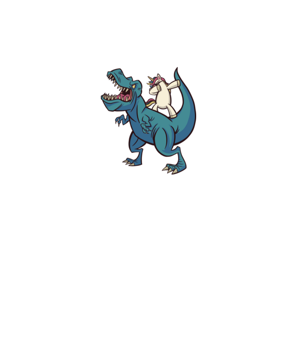 Unicorn DAB T-rex model roz pe tricou