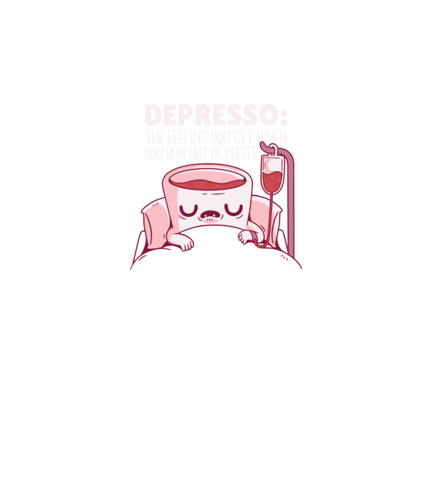Depresso - Sentimentul când rămâi fără cafea model gri pe tricou