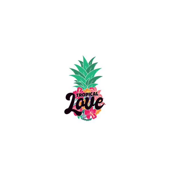 Ananas Tropical Love model alb pe tricou