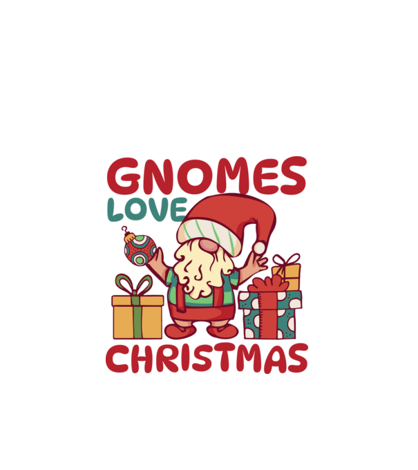 Gnomes LOVE Christmas model alb pe tricou