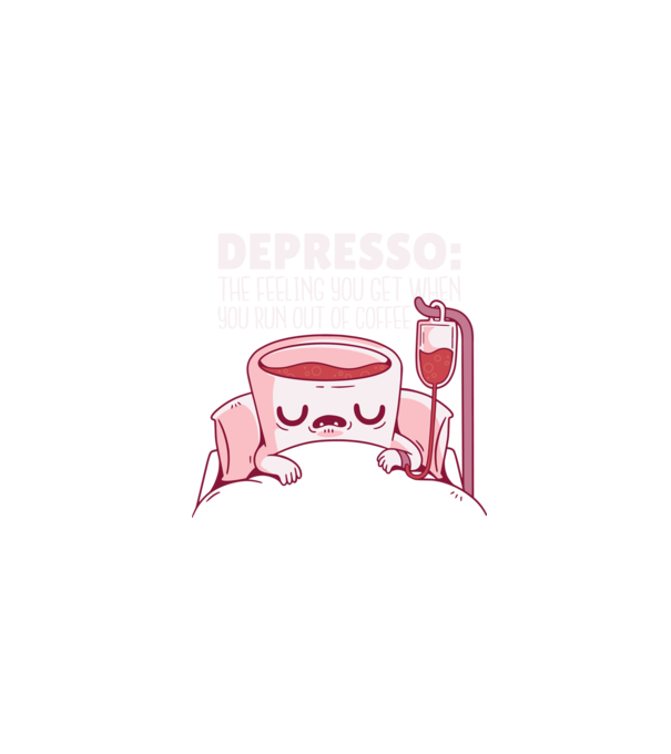 Depresso - Sentimentul când rămâi fără cafea model turcoaz pe tricou