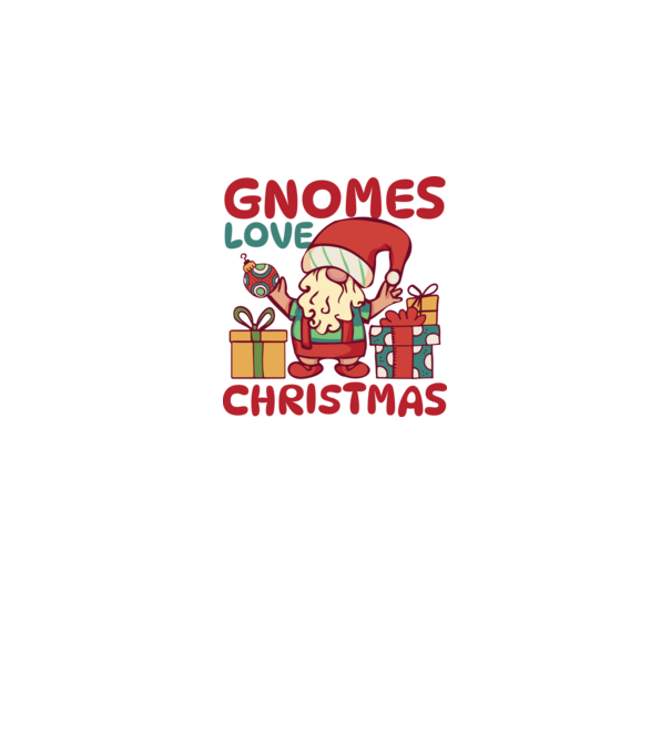 Gnomes LOVE Christmas model alb pe tricou