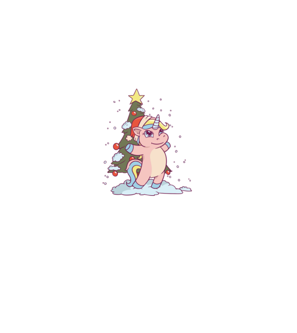 Unicorn de Crăciun model alb pe tricou