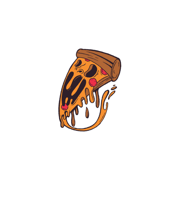 Pizza Horror model gri pe tricou