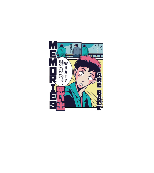 Anime Vaporwave benzi desenate model alb pe tricou