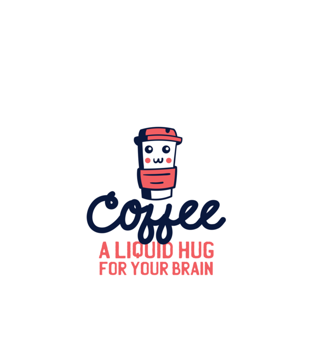 Cafea - o îmbrățișare lichidă pentru creier model turcoaz pe tricou