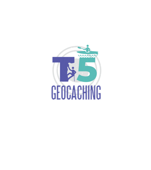 T5 Geocaching model albastru jeanși pe tricou