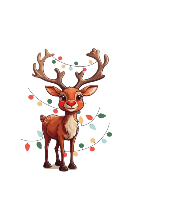 Festive Rudolph model alb pe tricou