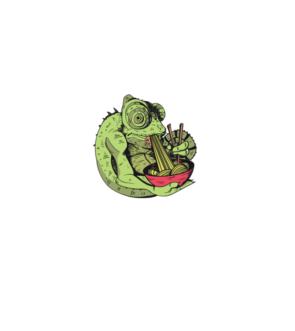 Cameleon cu paste model verde închis pe tricou