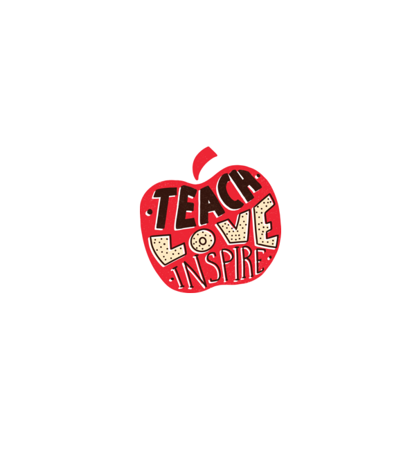 Teach Love Inspire pentru profesori model alb/roșu pe tricou