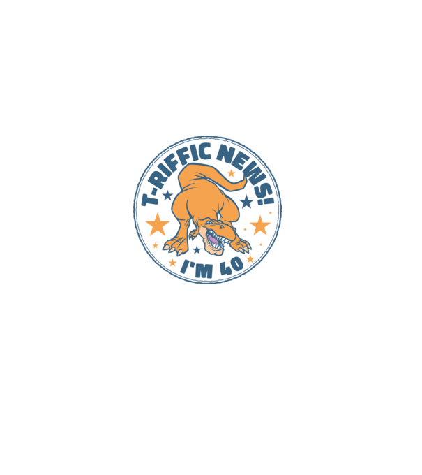 'T-rex Terrific news i''m 40' model albastru deschis pe tricou