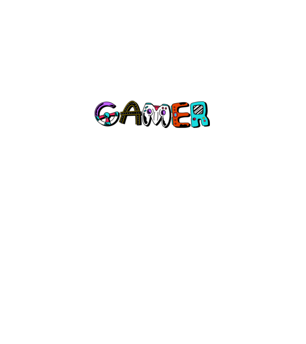 Inscripție Gamer model alb pe tricou