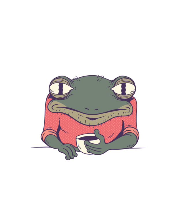 Broască Cafea model verde de măr pe tricou