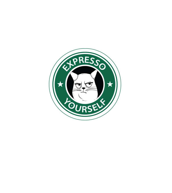 Expresso Yourself tricou Pisică cu cafea model negru pe tricou
