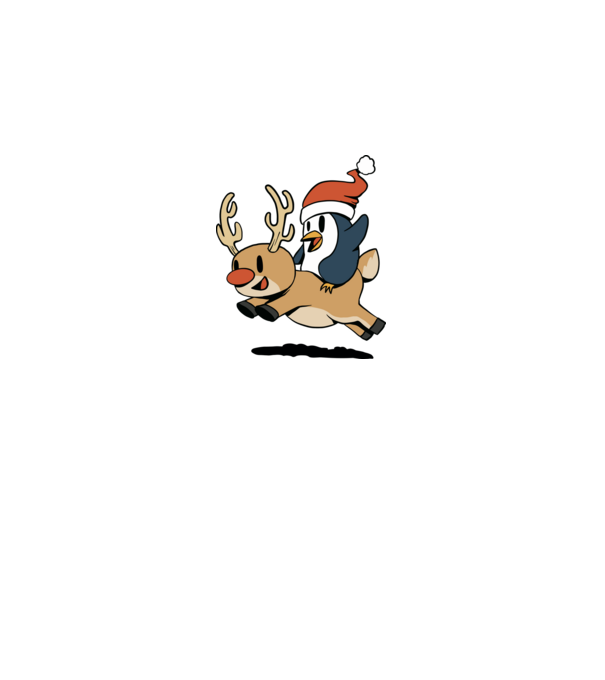 pinguin reindeer cristmas model alb pe tricou