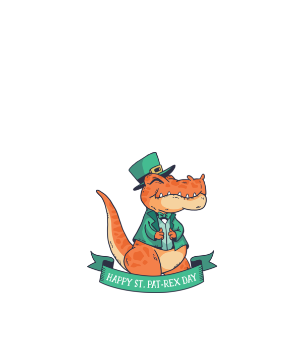 Dinozaur Sfântul Patrick model albastru închis pe tricou