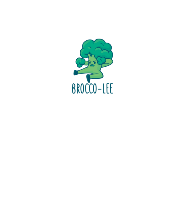 Brocco-Lee - Broccoli Karate model alb pe tricou