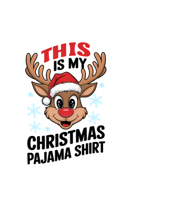 Christmas Pajama Reindeer Alb model alb pe tricou