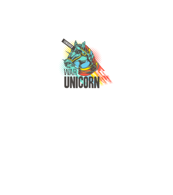 War Unicorn model gri pe tricou