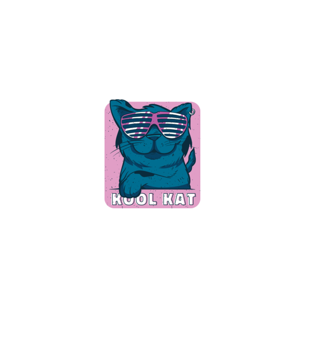 Kool Cat - Pisică Cool model albastru închis pe tricou