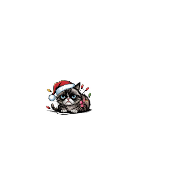 Christmas Spirit Grumpy Cat Negru model negru pe tricou