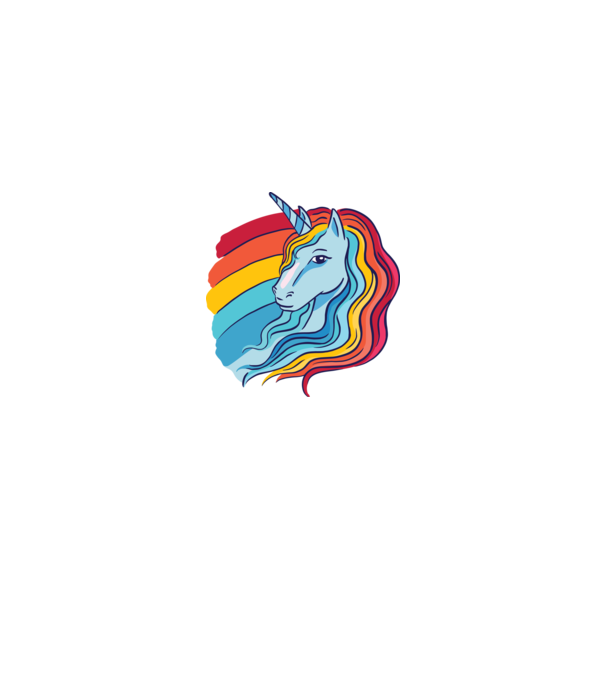 Unicorn cu Curcubeu model negru pe tricou