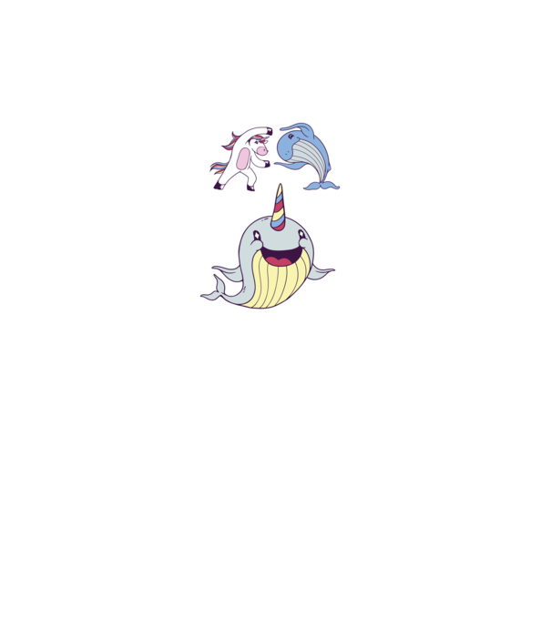 Unicorn Balenă Fuziune - Narval model turcoaz pe tricou