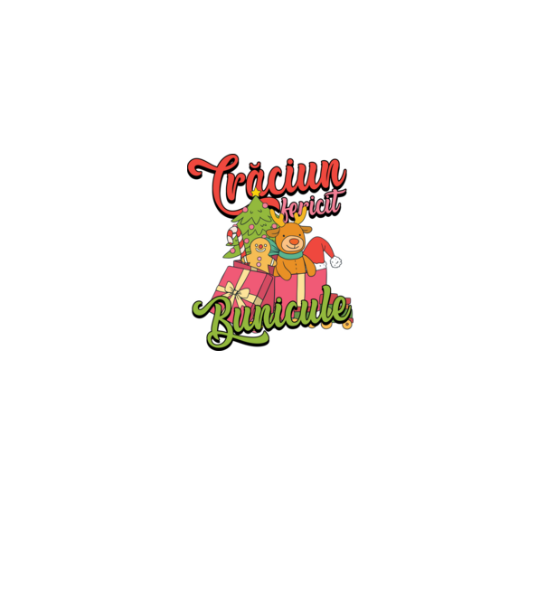 CRĂCIUN FERICIT BUNICULE model negru pe tricou
