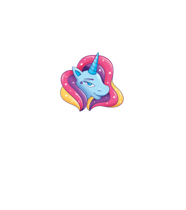 Cap de unicorn model alb pe tricou