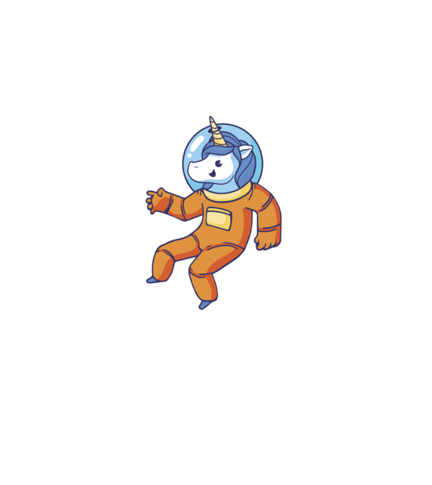Unicorn Astronaut model negru pe tricou