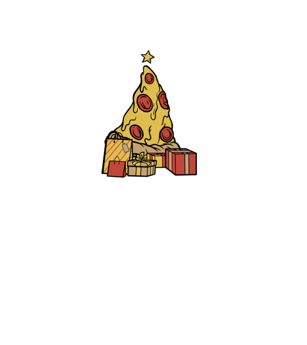 Pizza pom de Crăciun model verde pe tricou