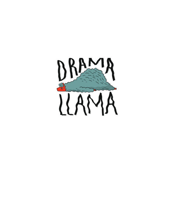 Dramă Lama model alb pe tricou