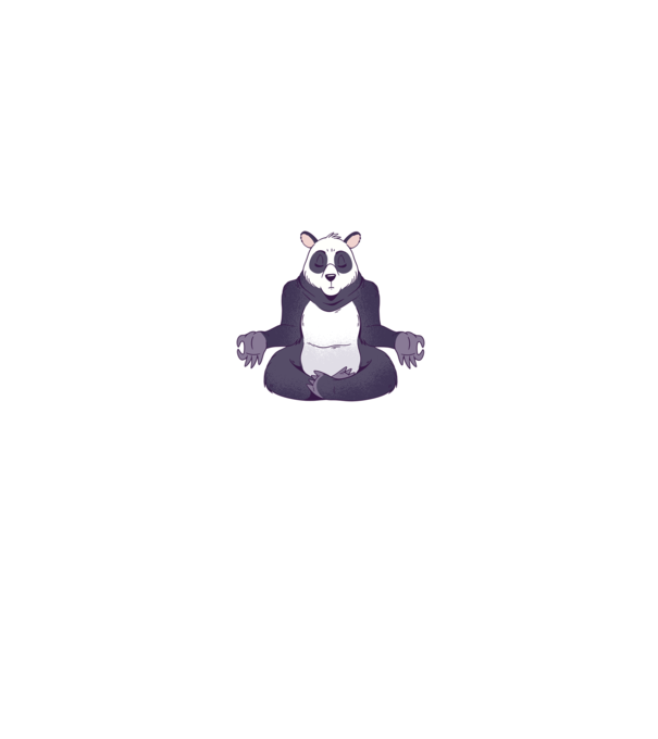 Panda Meditație model alb/roșu pe tricou