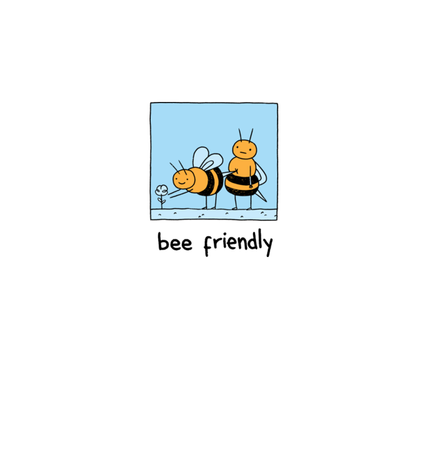 Bee friendly model alb pe tricou